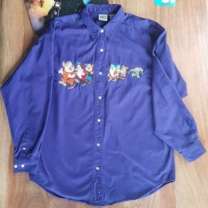 Vintage Disney Snow White and the Seven Dwarfs Button Down Shirt - Sz L
